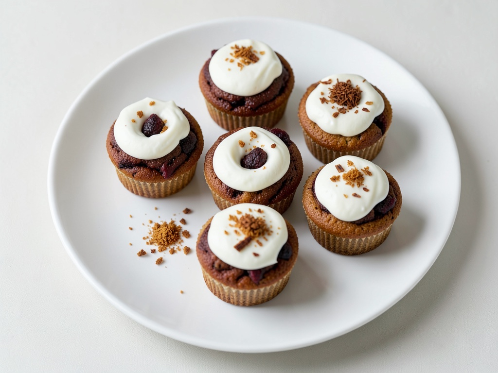 Muffins mit Rhabarber und weißer Schokoladensahne