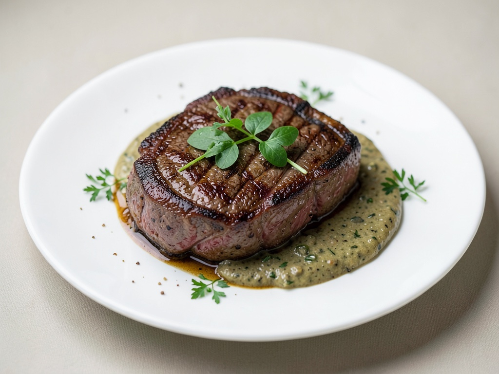 Bistecche di manzo succulente con salsa all'oliva speziata