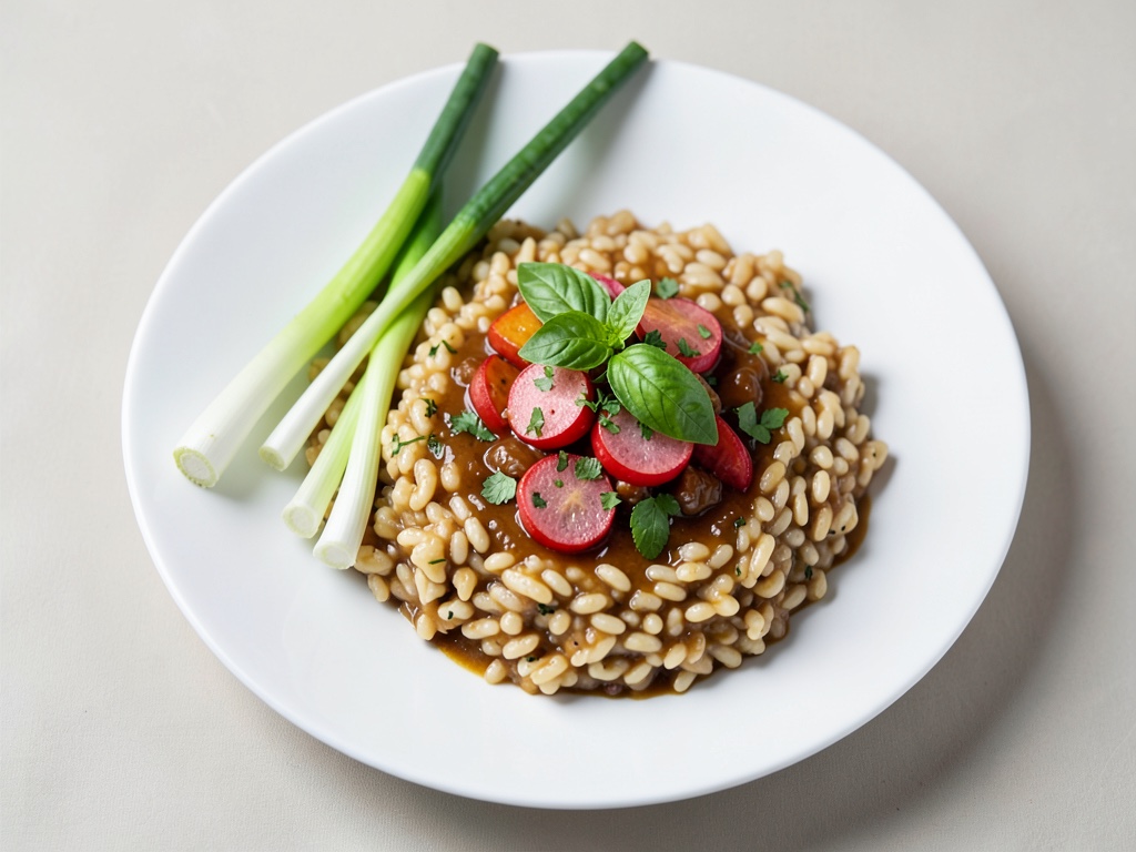 Risotto al miele e rafano con gremolata al basilico fresco