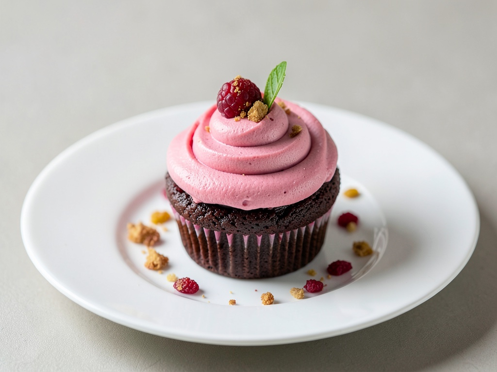 Vegane rosa Cupcakes mit Himbeer-Frosting