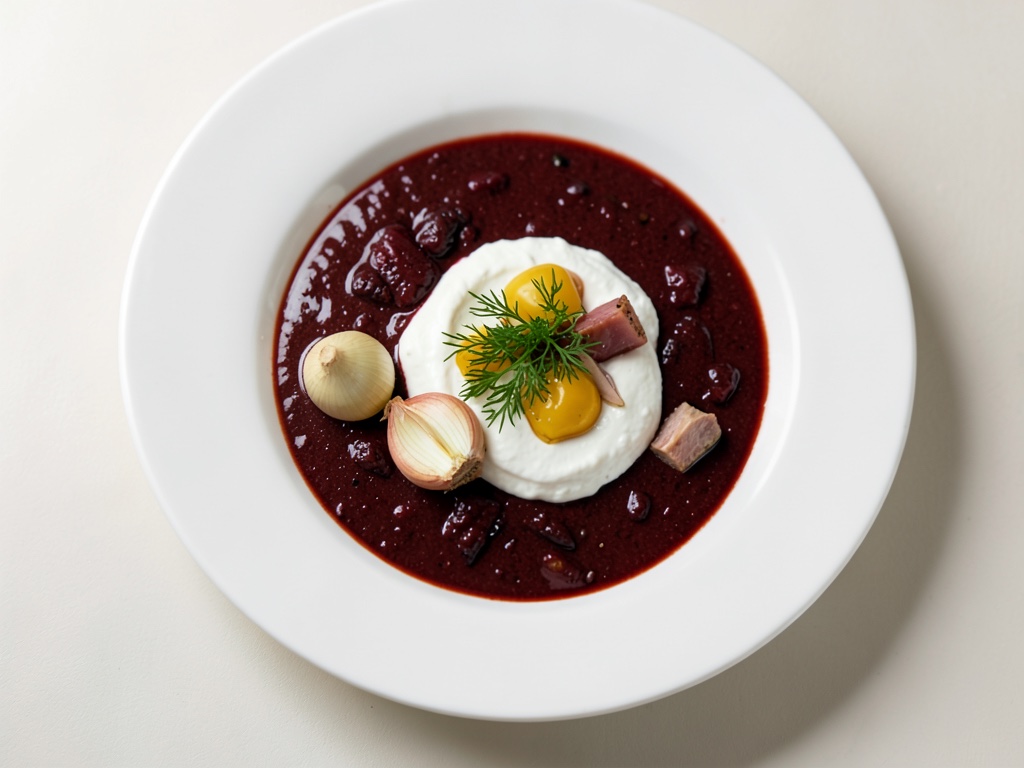 Sopa de remolacha con crema de eneldo