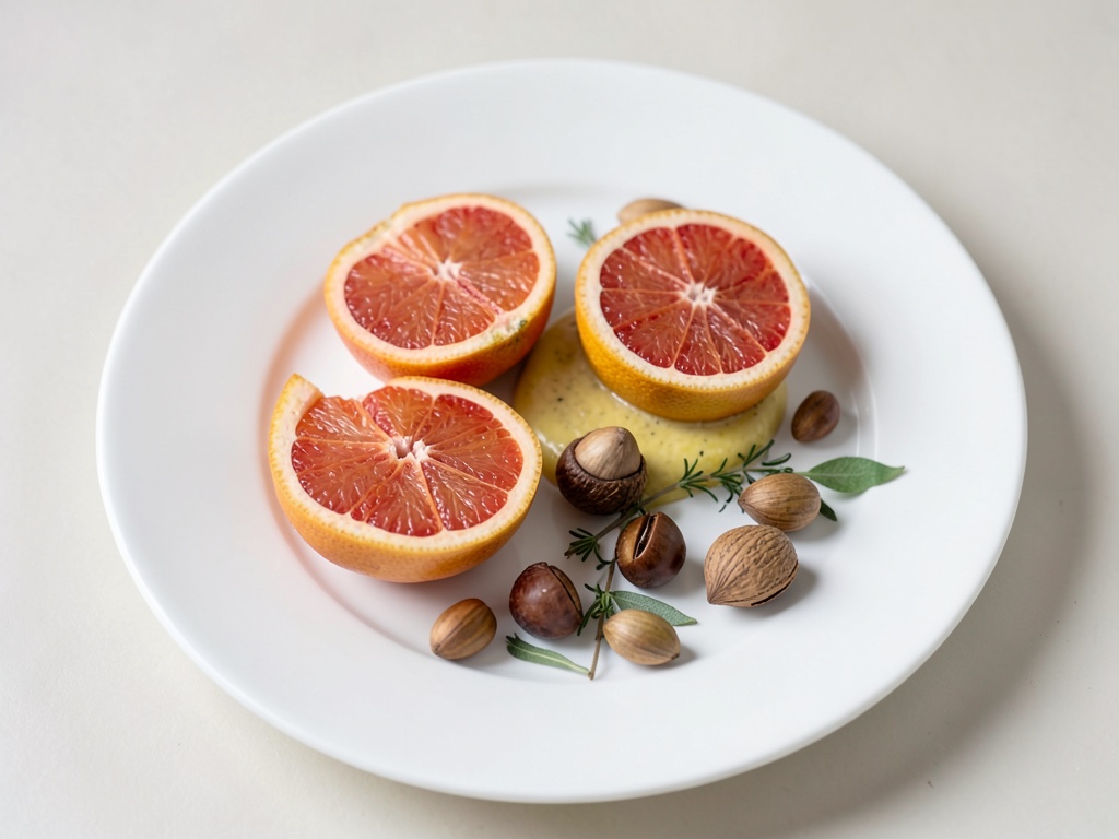 pomelo rojo con nueces
