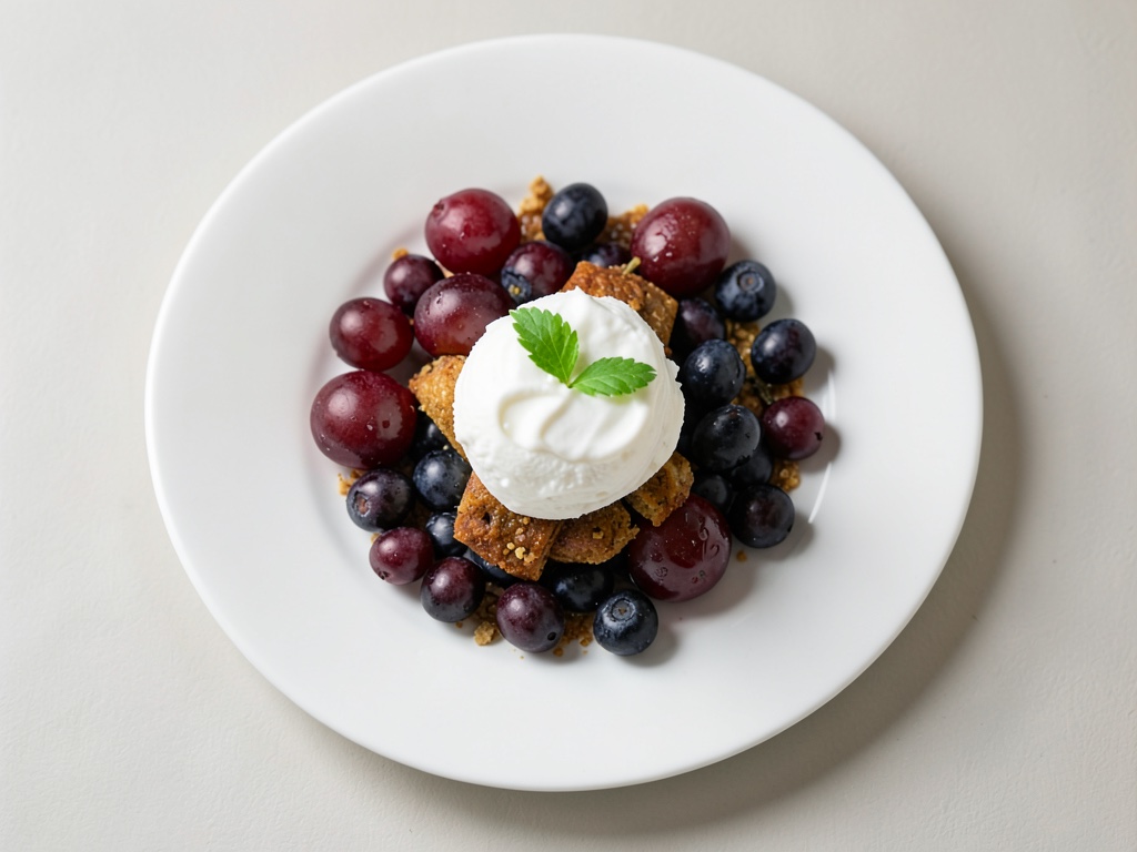 Kéfir fresco con uvas rojas