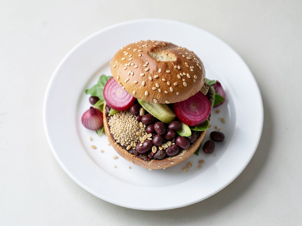 Hamburger di barbabietola con polpette di fagioli