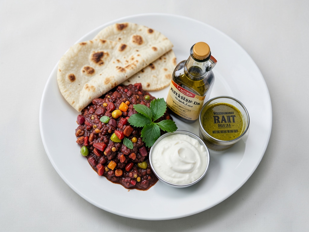 Dal di lenticchie rosse con naan e raita