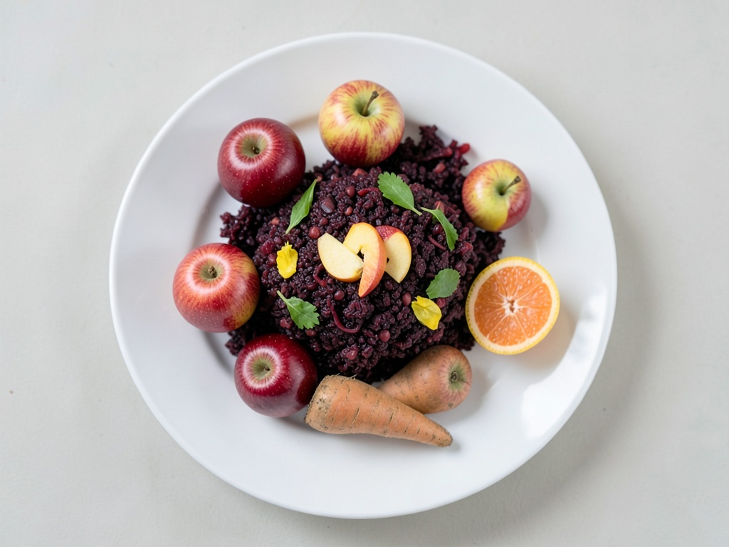 Insalata di cavolo rosso fruttata e fresca con mela e pompelmo