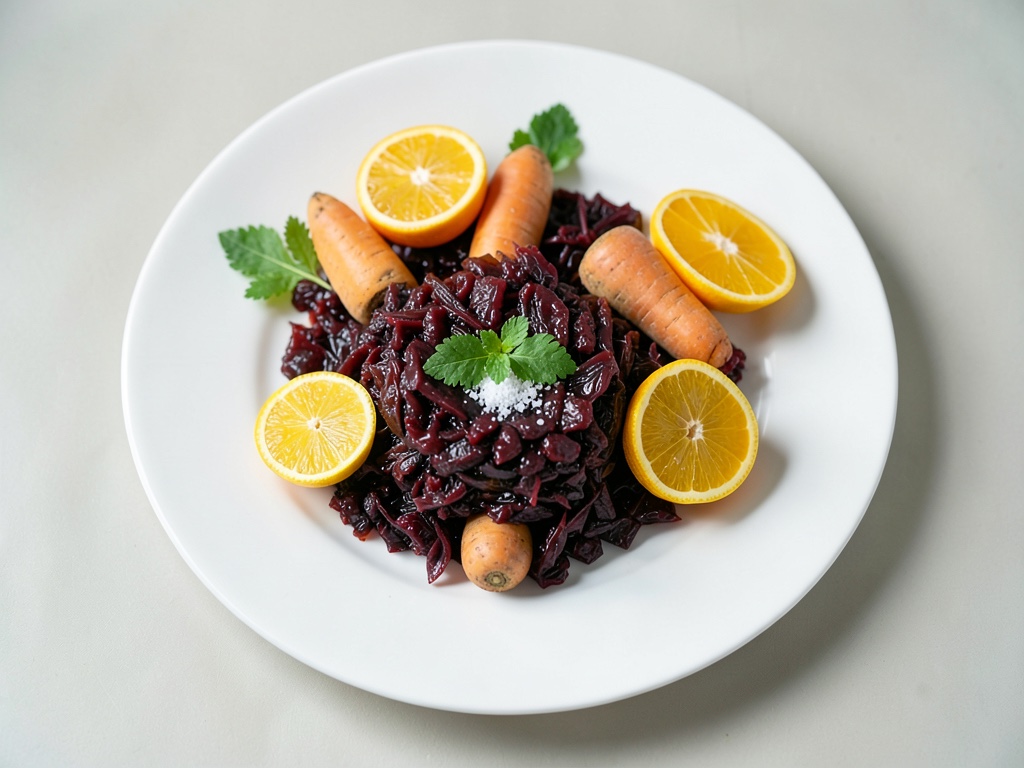 Slaw di cavolo rosso e arancia croccante