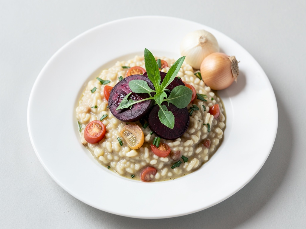 Risotto cremoso al vino rosso e barbabietola