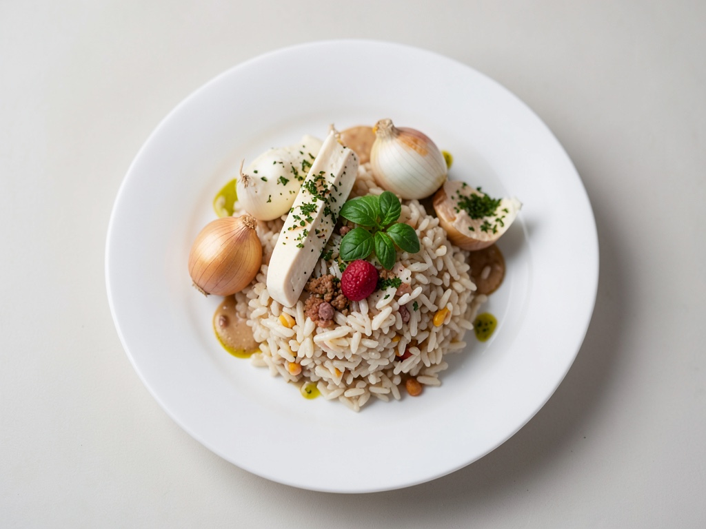 Risotto al rucola con formaggio fresco di capra