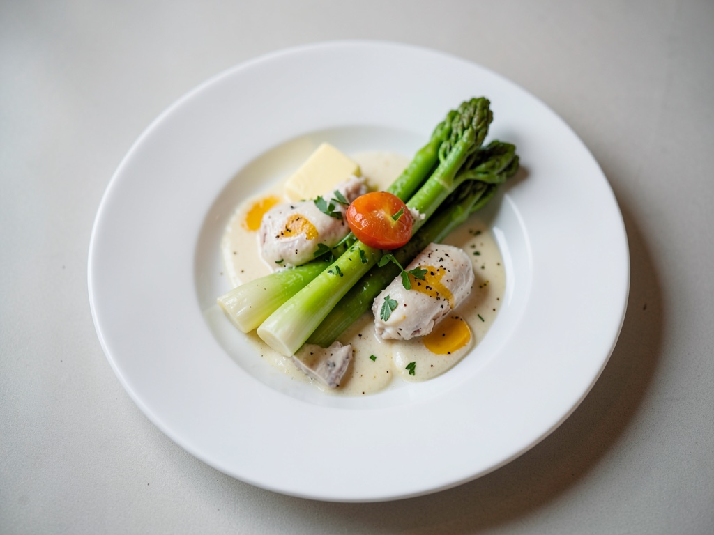 Huevos revueltos con espárragos