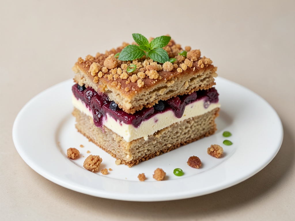 Saftiger Quarkkuchen vom Blech mit Käsekuchenschicht und Streuseln
