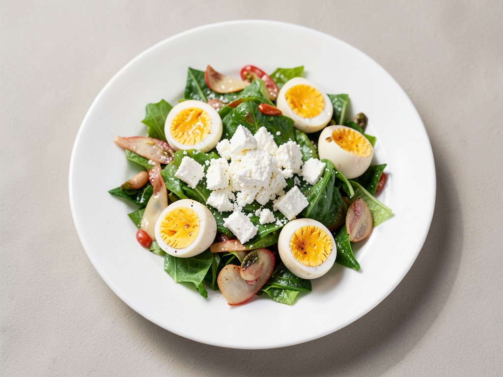 Insalata con feta e uova sode