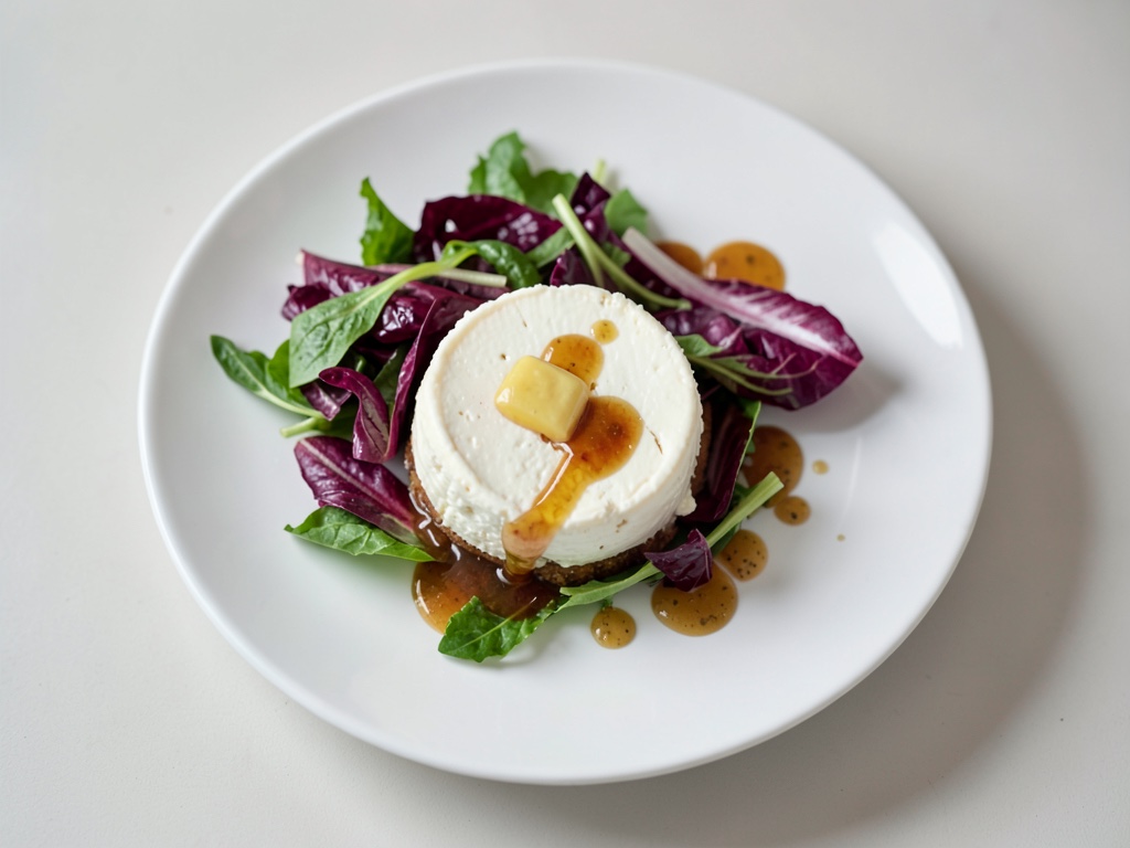 Camembert al forno su insalata fresca