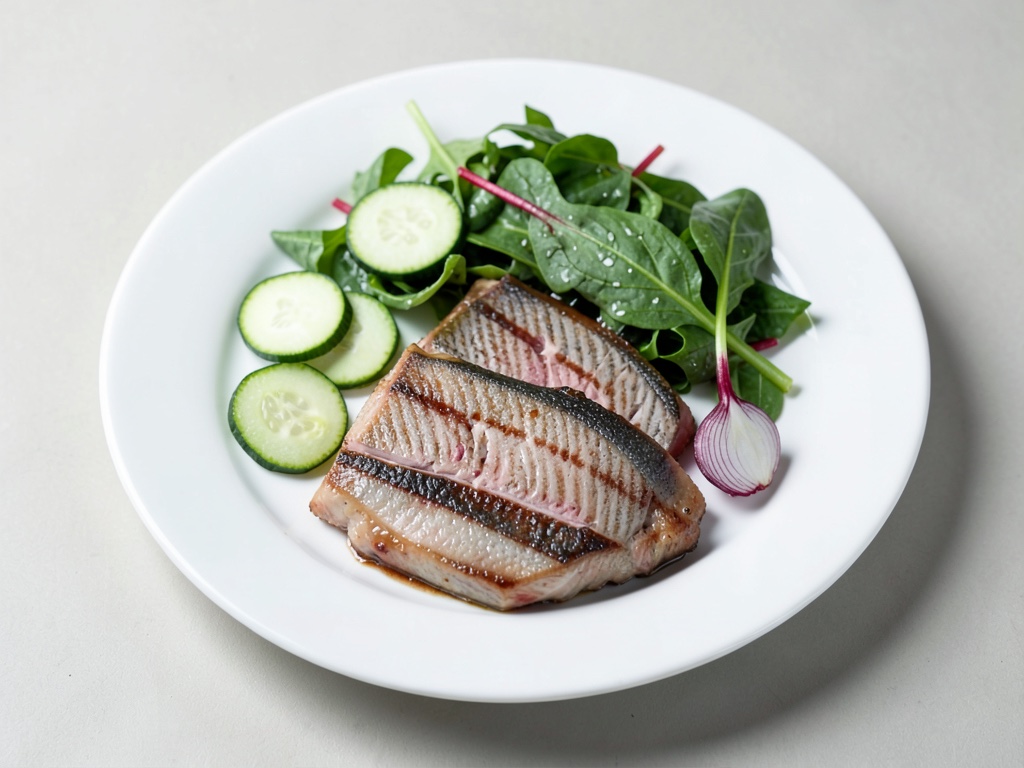Merluzzo croccante su insalata fresca di avocado e spinaci