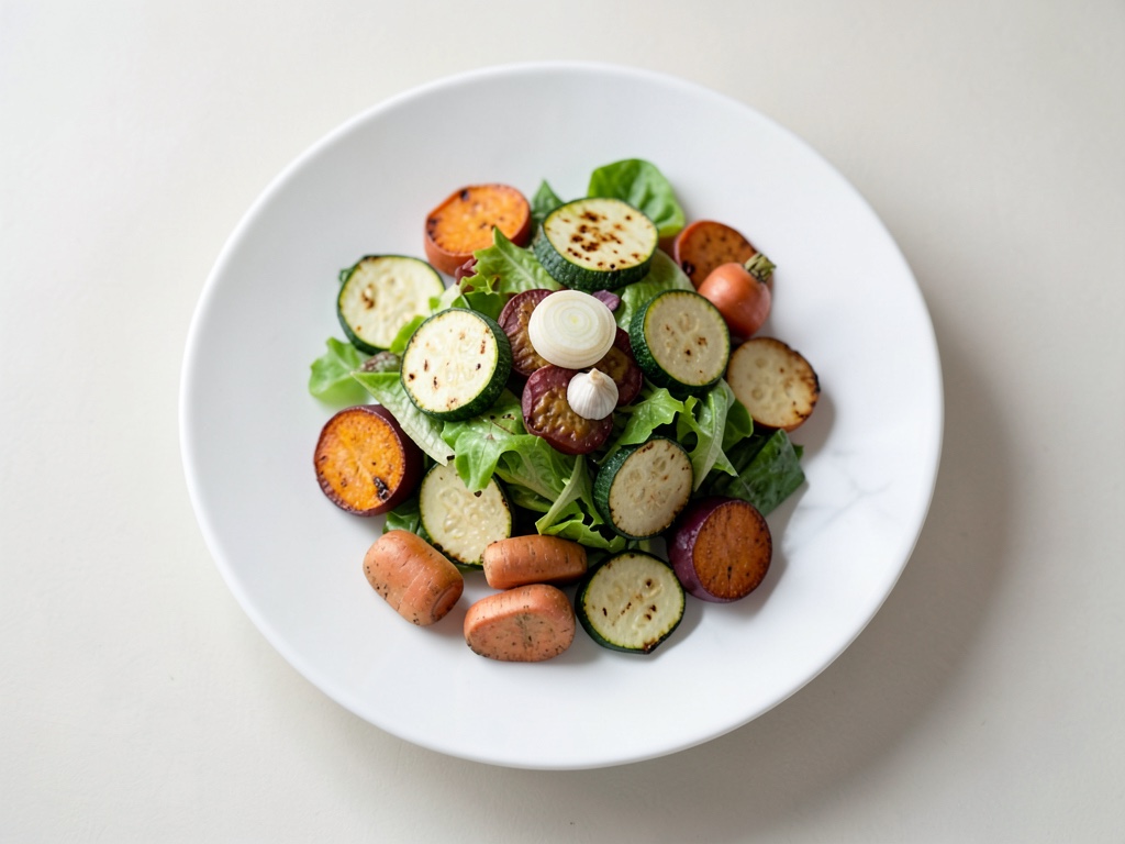 Insalata di verdure saltate con dressing allo yogurt