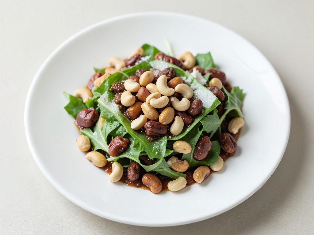 Insalata con noci caramellate