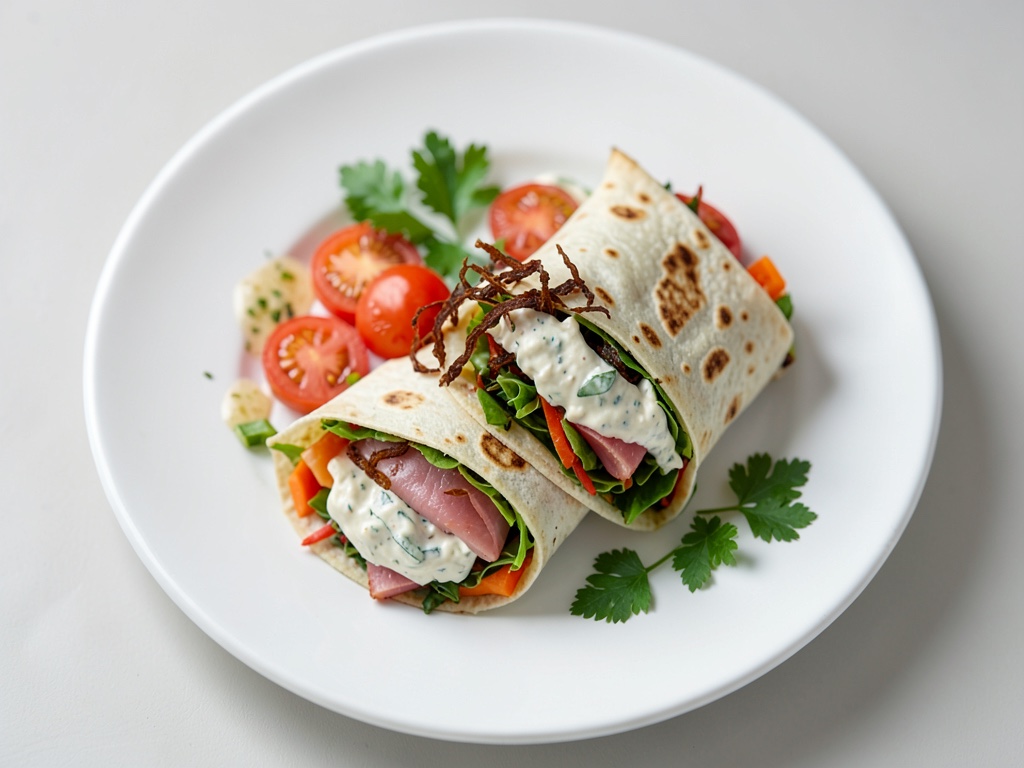 Wrap di insalata con crema di formaggio fresco