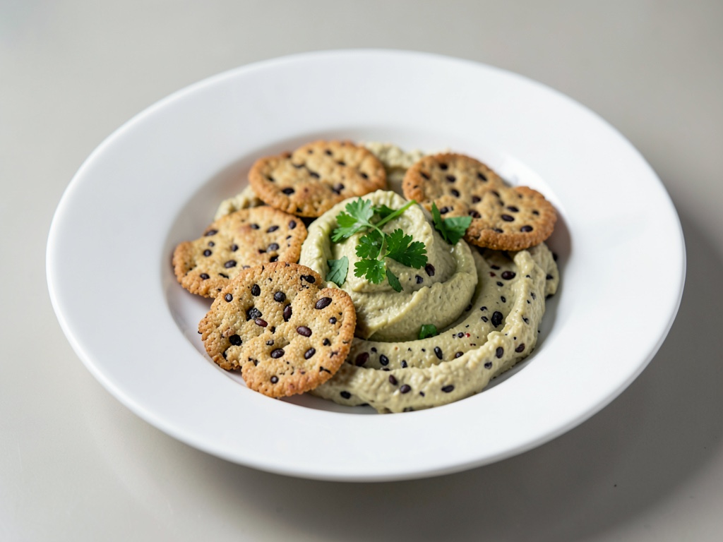 Galletas crujientes de semillas con hummus