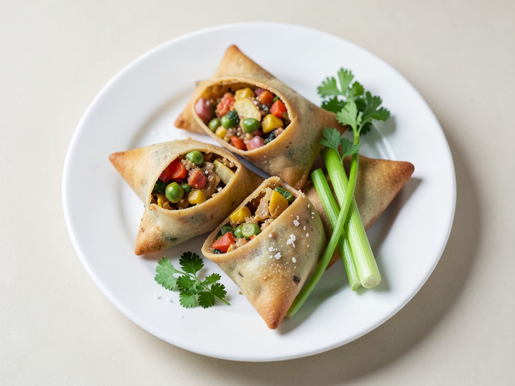 Samosa croccanti al ripieno di patate e piselli