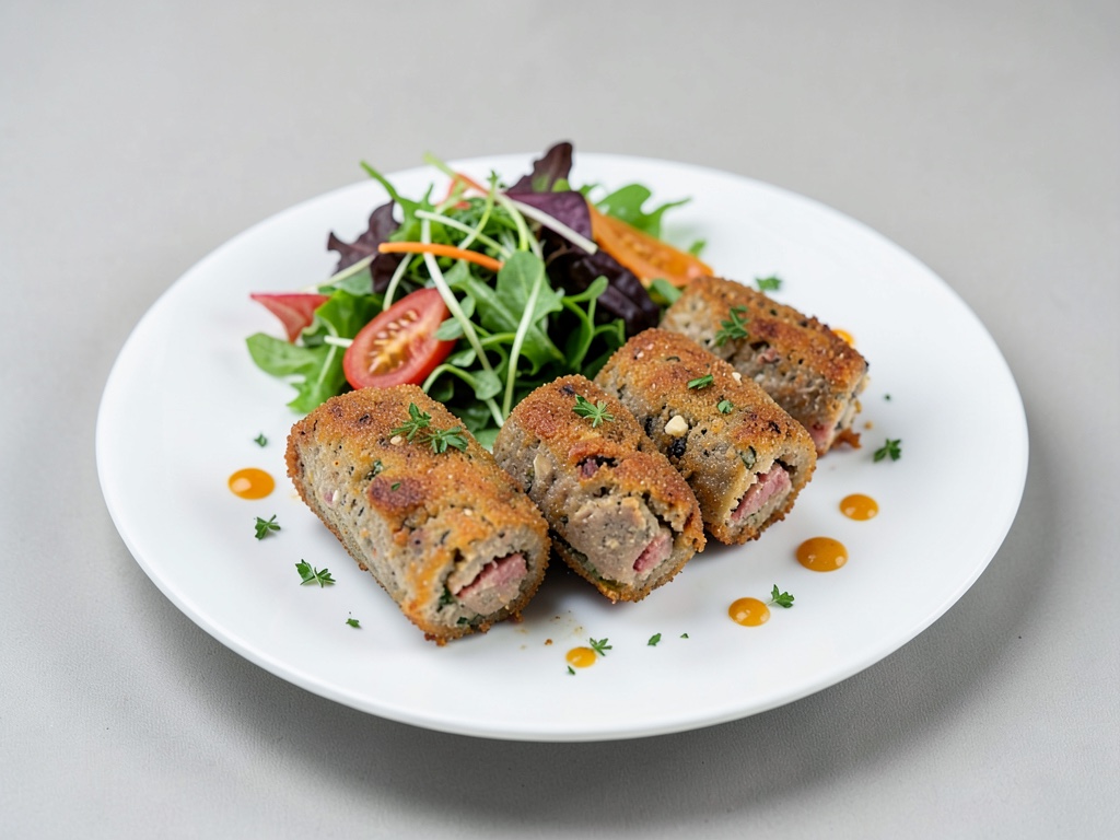 Cevapcici-Brötchen mit frischem Salat