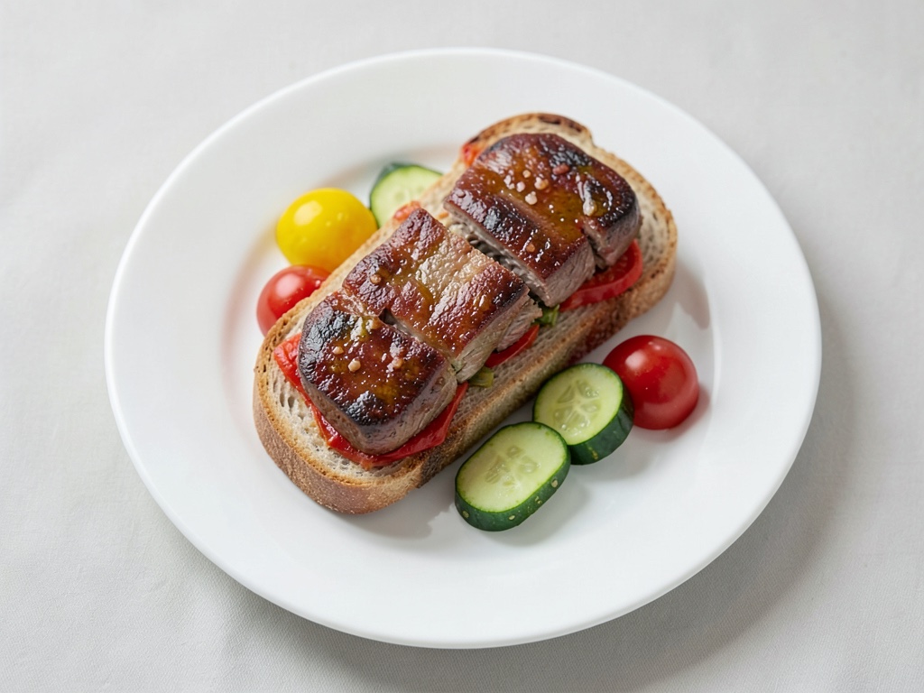 Sandwich di cosce d'agnello con verdure arrostite