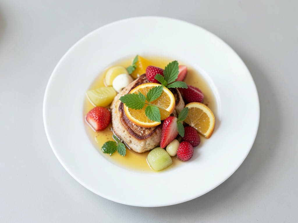 Savarin mit Orangensirup und Sommer-Früchten
