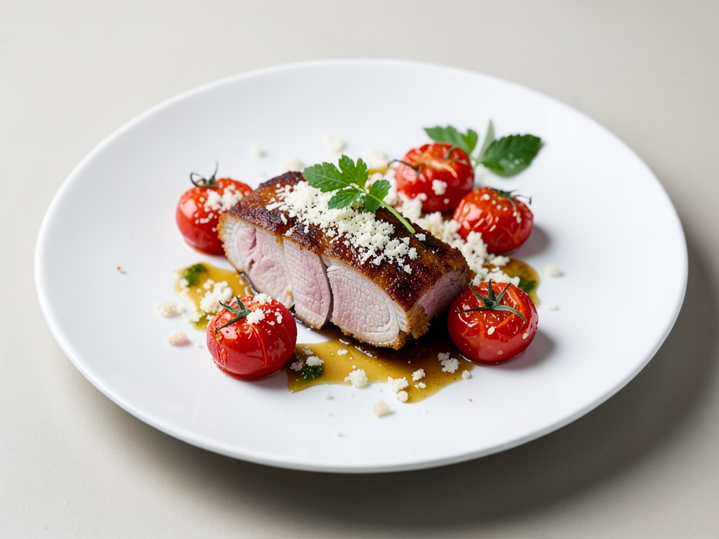 Kalbsschnitzel mit knusprigen Parmesan-Tomaten