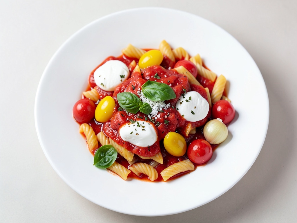 Cotolette di maiale croccanti con fusilli in salsa cremosa al pomodoro e mozzarella