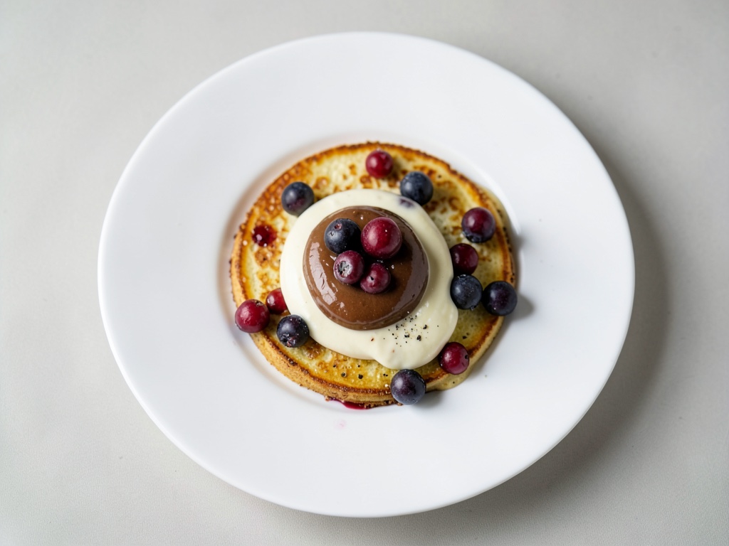 Fluffiges Omelett mit Nougat-Creme und Himbeeren