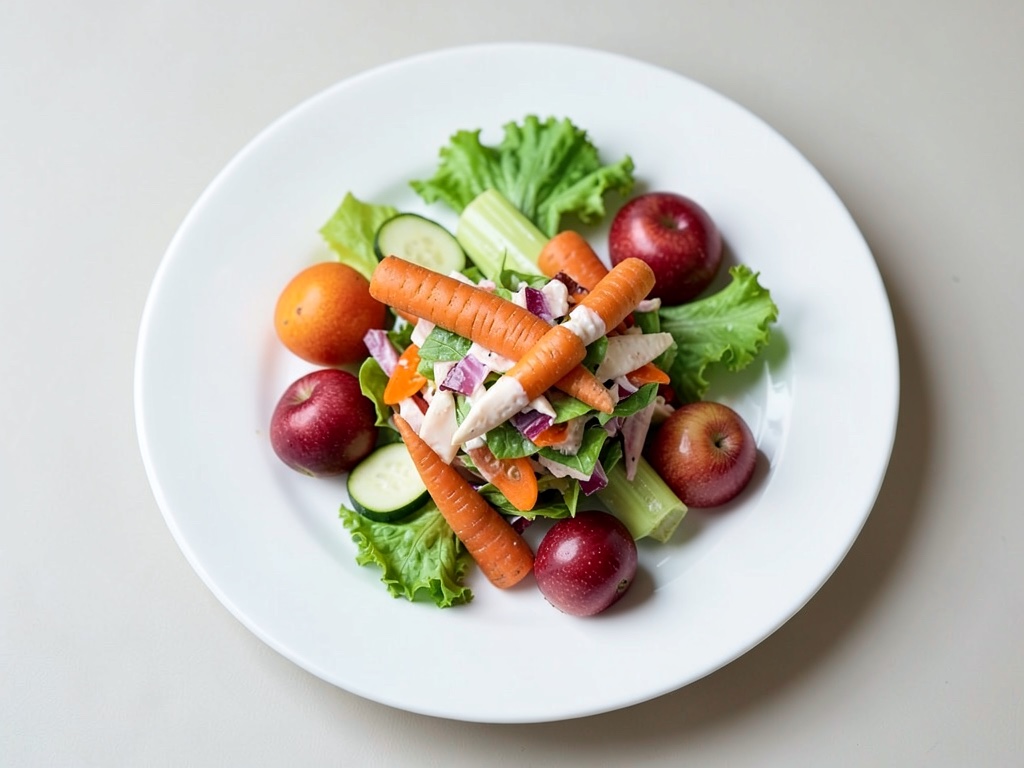 Insalata stratificata colorata con crema di feta