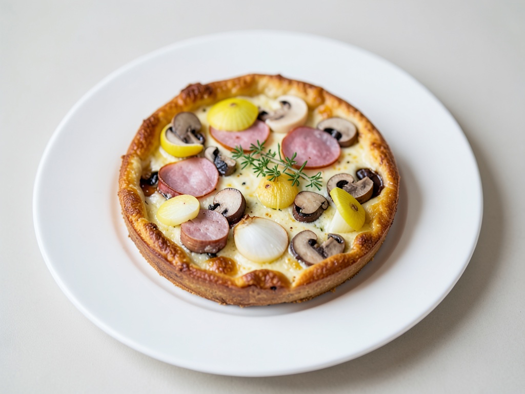 Quiche croccante con prosciutto e funghi