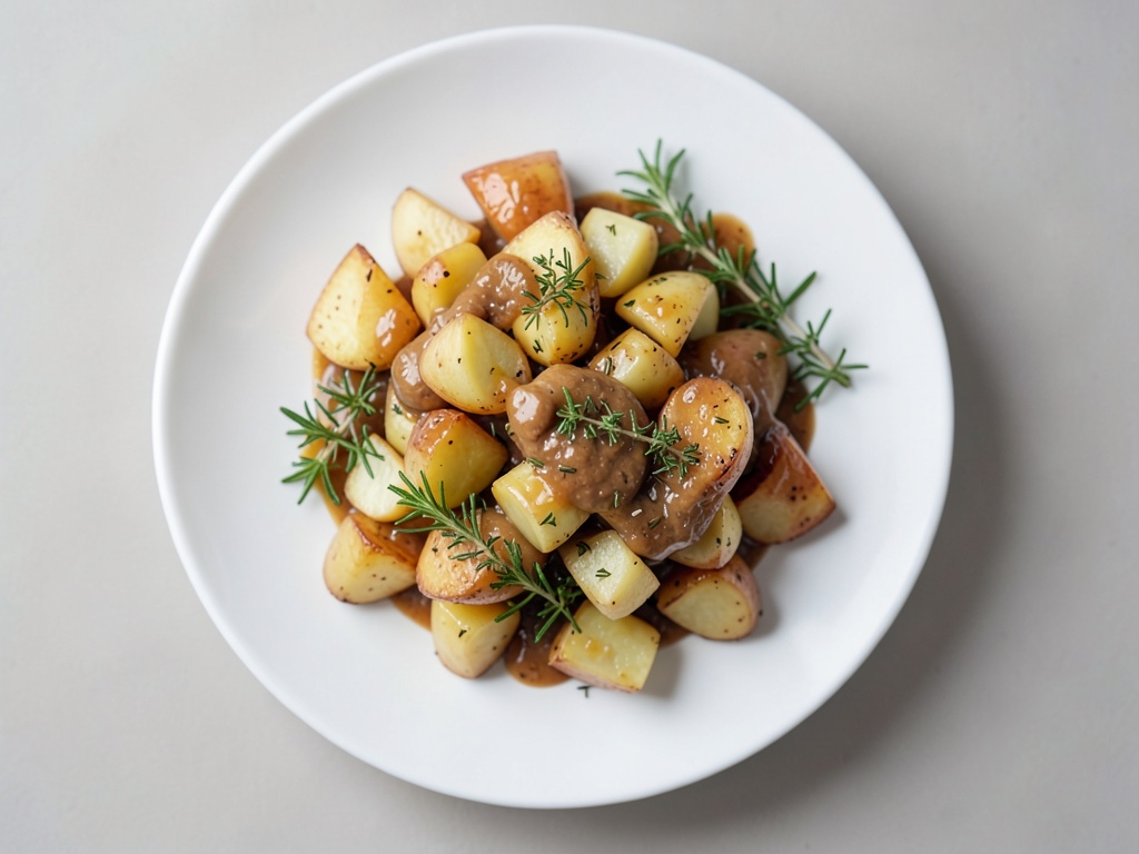 Tenero stufato con patate croccanti e dolci