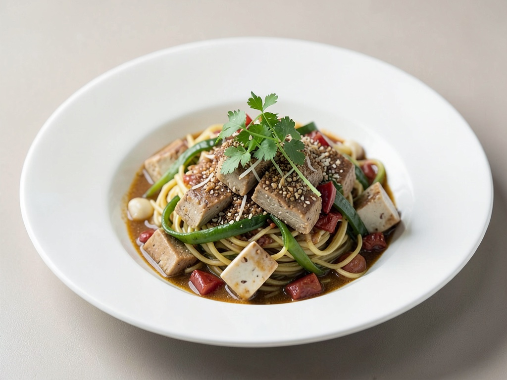 Ramen vegano rápido con tofu