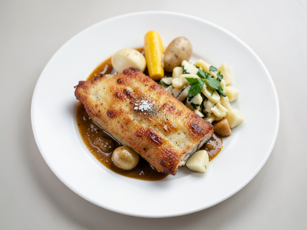 Schnitzel viennese con insalata di patate classica