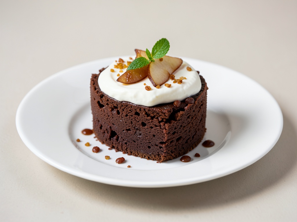Torta di pere al cioccolato con crema di panna acida