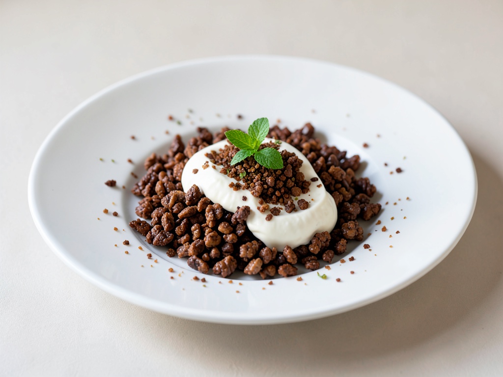 Granola crujiente de chocolate con yogur