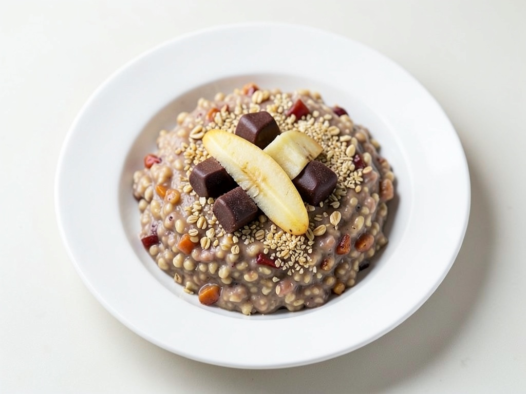 Porridge de chocolate y plátano
