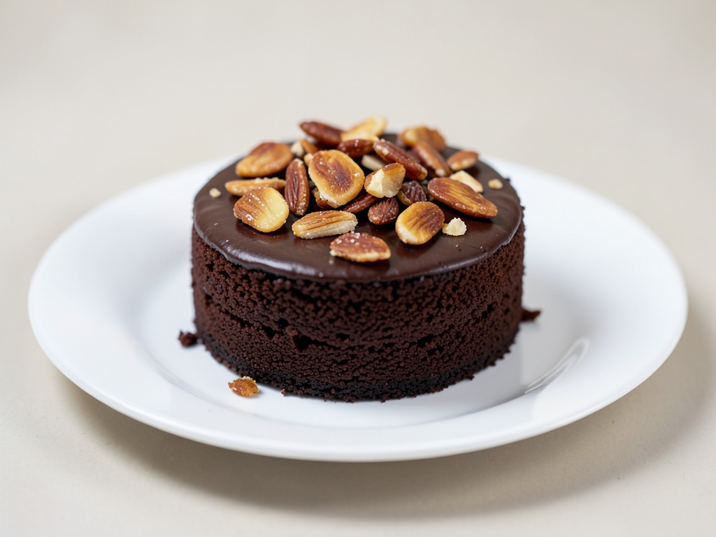 Schokoladenkuchen mit karamellisierten Mandeln