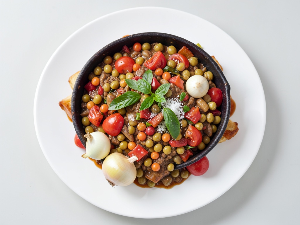 Padella di Schupfnudeln con verdure di fagioli e pomodori