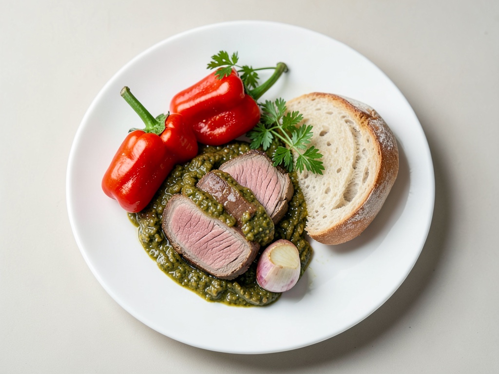 Filetto di maiale croccante con ajvar tostato e pane piadina