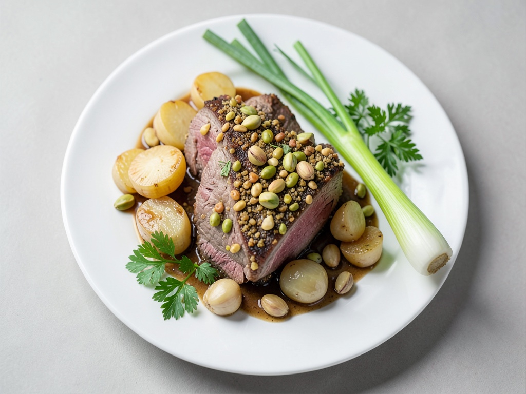 Filet de porc croustillant aux pistaches et oignons aigre-doux