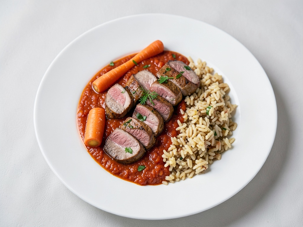 Filetto di maiale avvolto nel bacon con risotto cremoso alla paprika