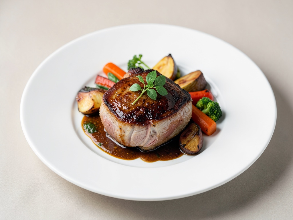 Knusprige Schweinekoteletts mit Ofengemüse