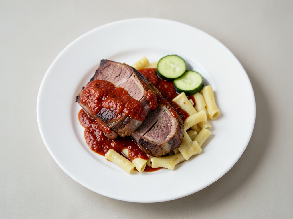 Zarte Schweinesteaks in pikanter Pfeffersauce mit frischen Zucchini-Spätzle