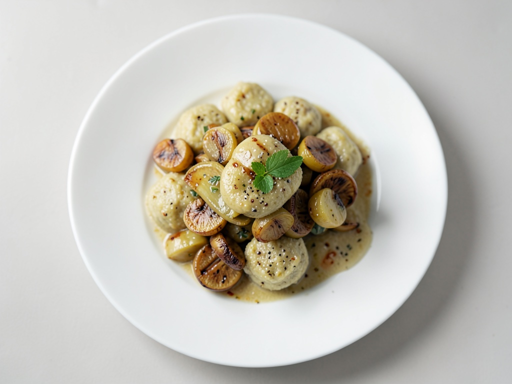 Semmelknödel con verdure di cipolla tostate