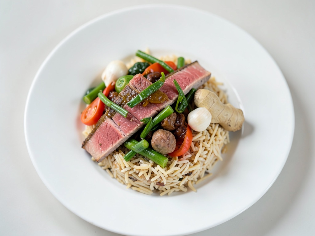 Salmone croccante al sesamo con verdure al wok e riso
