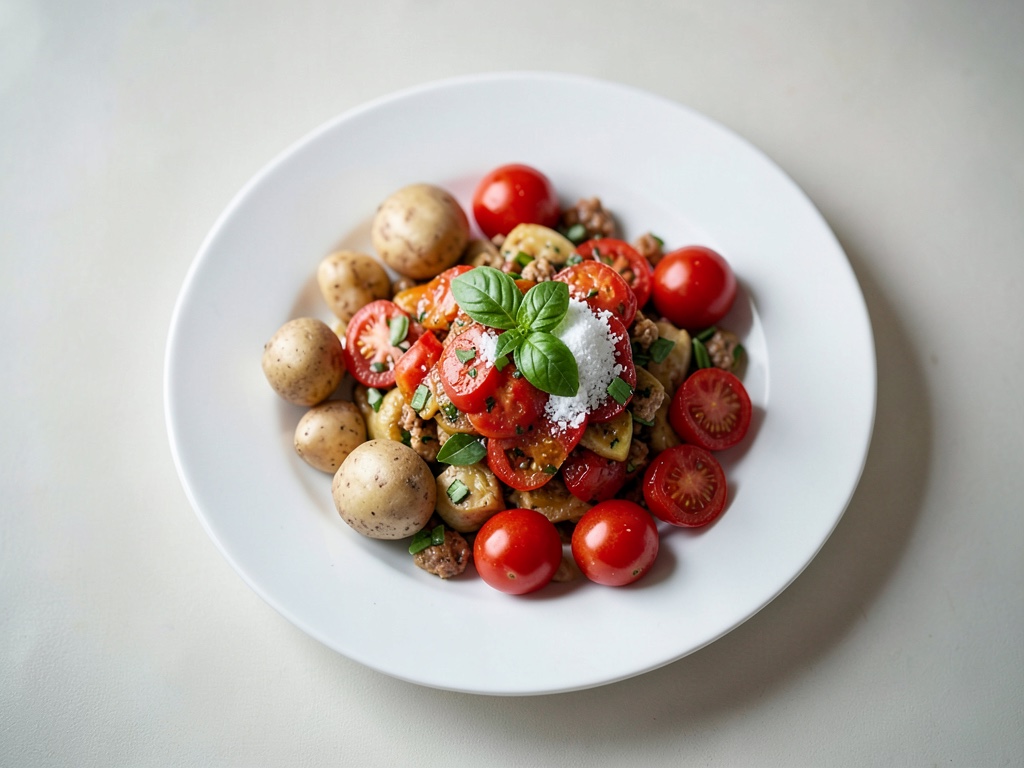 Frittelle di Skyr e Basilico con Insalata di Pomodori