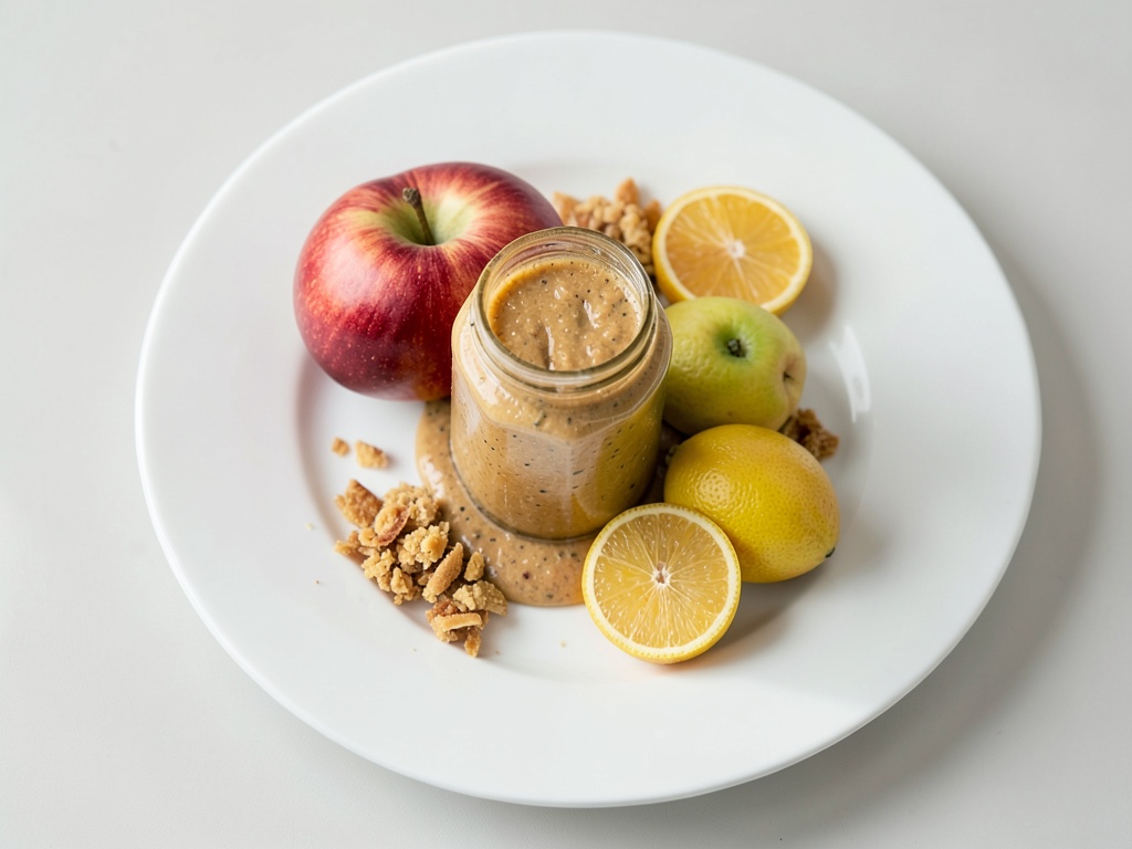Smoothie mit Apfel und Clementinen sowie Studentenfutter