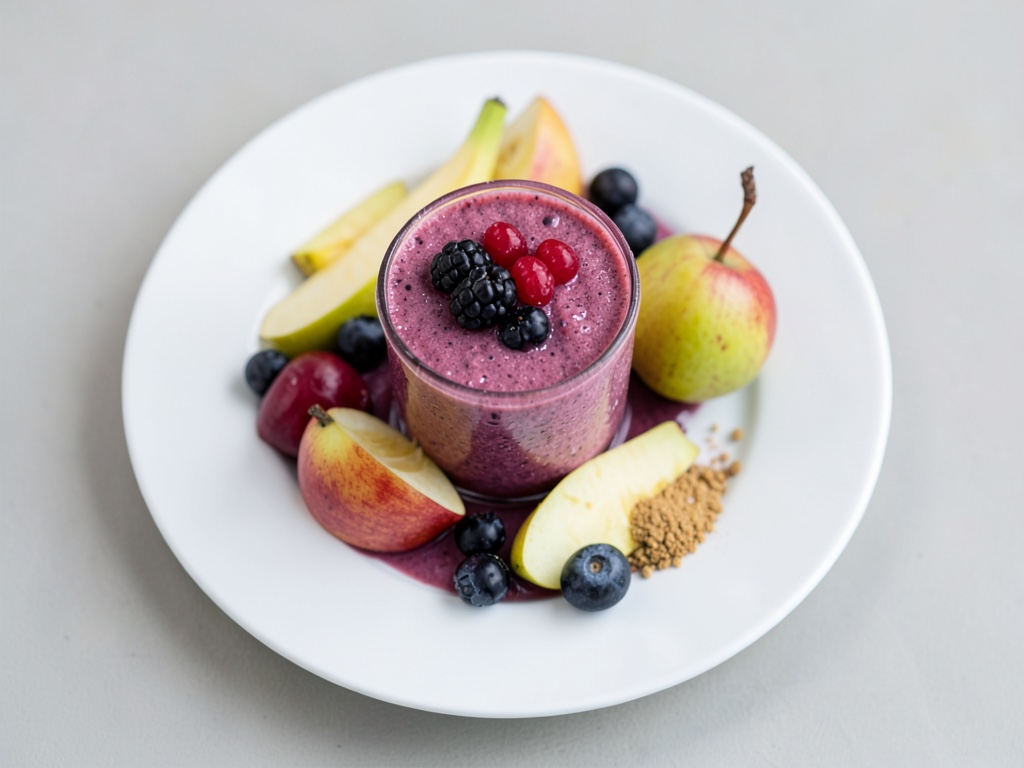 Smoothie mit Waldbeeren und Birne