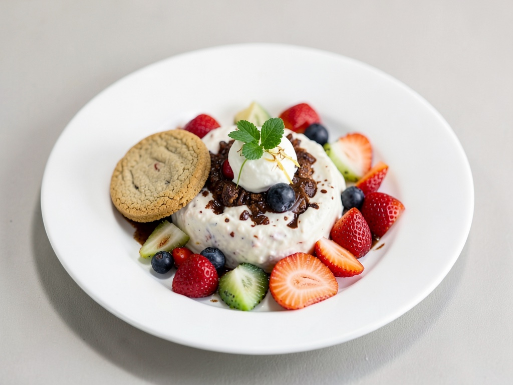 S’mores-Dip mit Butterkeksen und frischem Obst